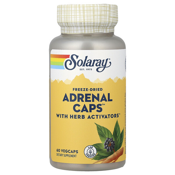 Solaray Freeze-Dried Adrenal Caps™ with Herb Activators™, 60 VegCaps