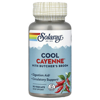 Solaray, Cool Cayenne™ s košťálem lékařským, 90 rostlinných kapslí