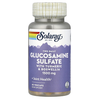 Solaray, Sulfato de glucosamina, Con cúrcuma y Boswellia, 60 cápsulas vegetales