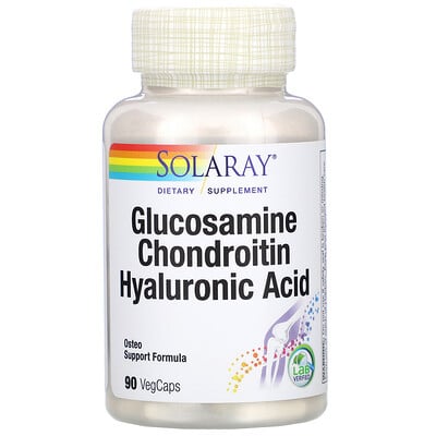 Solaray Glucosamine Chondroitin Hyaluronic Acid, 90 VegCaps