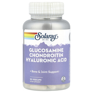 Solaray, Glucosamine chondroïtine acide hyaluronique, 90 VegCaps
