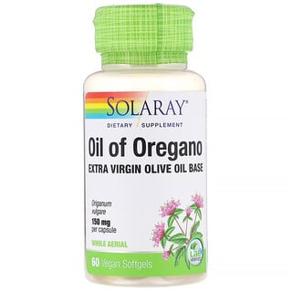 Solaray, Aceite de orégano, 150 mg, 60 cápsulas blandas veganas