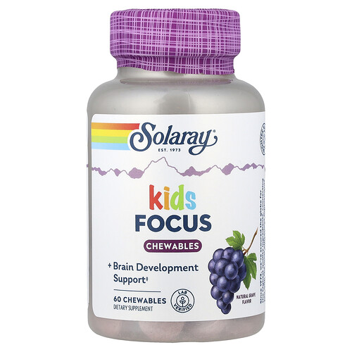 Kids Focus for Children Chewable Natural Grape Flavor