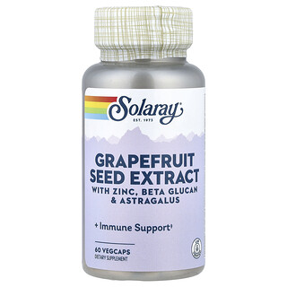 Solaray, Extracto de semilla de pomelo con zinc, beta-glucano y astrágalo, 60 cápsulas vegetales