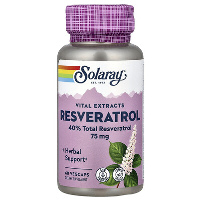 Product Image for Solaray, Resveratrol, 75 mg, 60 VegCaps