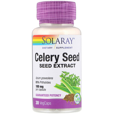 Solaray Экстракт семян сельдерея, 100 мг, 30 растительных капсул