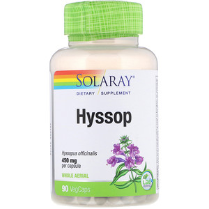 Отзывы о Соларай, Hyssop, Whole Aerial, 450 mg, 90 VegCaps