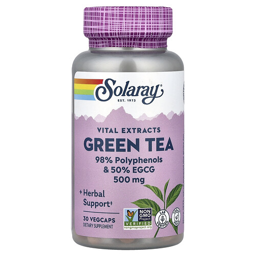 Solaray Vital Extracts, Green Tea, 500 mg, 30 VegCaps