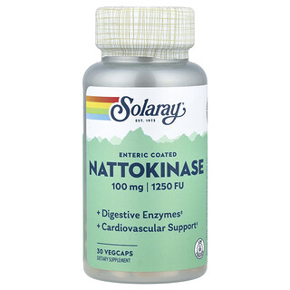 Solaray, Natokinază, 100 mg (1250 FU), 30 de capsule vegetale