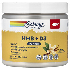 HMB + D3, порошок, натуральна ваніль, 120 г (4,2 унції)
