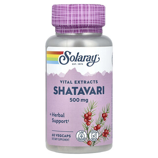 Solaray, Extracto de raíz de shatavari, 500 mg, 60 cápsulas vegetales