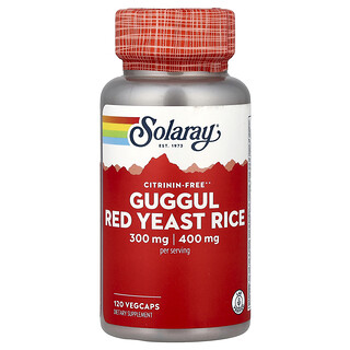 Solaray, Guggul, Arroz de levadura roja, 120 cápsulas vegetales
