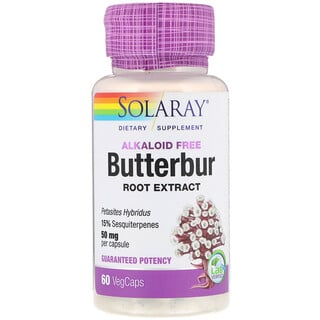 Solaray, Butterbur Root Extract, 50 mg, 60 VegCaps
