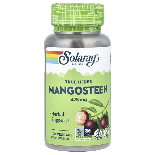 Solaray True Herbs, Mangosteen, 475 mg, 100 VegCaps