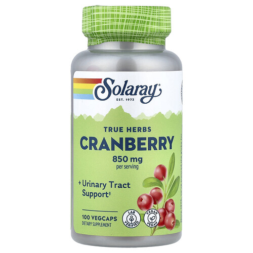 Solaray, True Herbs, Cranberry, 100 VegCaps (425 mg per Capsule)