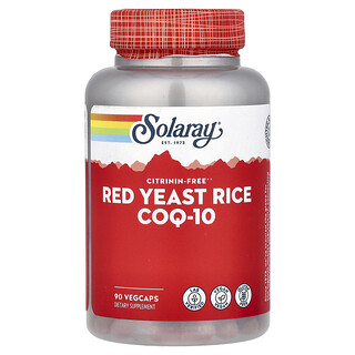 Solaray, CoQ-10 de arroz de levadura roja, 90 cápsulas vegetales