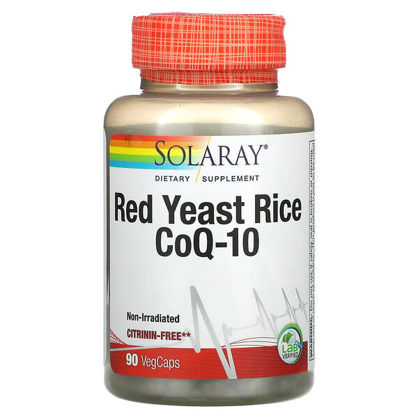 Красный дрожжевой рис + коэнзим Q10, 90 вегетарианских капсул