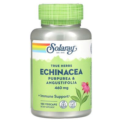 Solaray Purple True Herbs, Echinacea, 180 Vegcaps