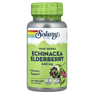 Solaray, True Herbs, Echinacea Elderberry, 100 VegCaps
