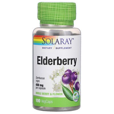 Solaray Elderberry, 450 mg, 100 VegCaps