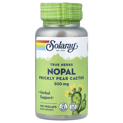Product Image for Solaray, True Herbs, Nopal, Prickly Pear Cactus, 500 mg, 100 VegCaps