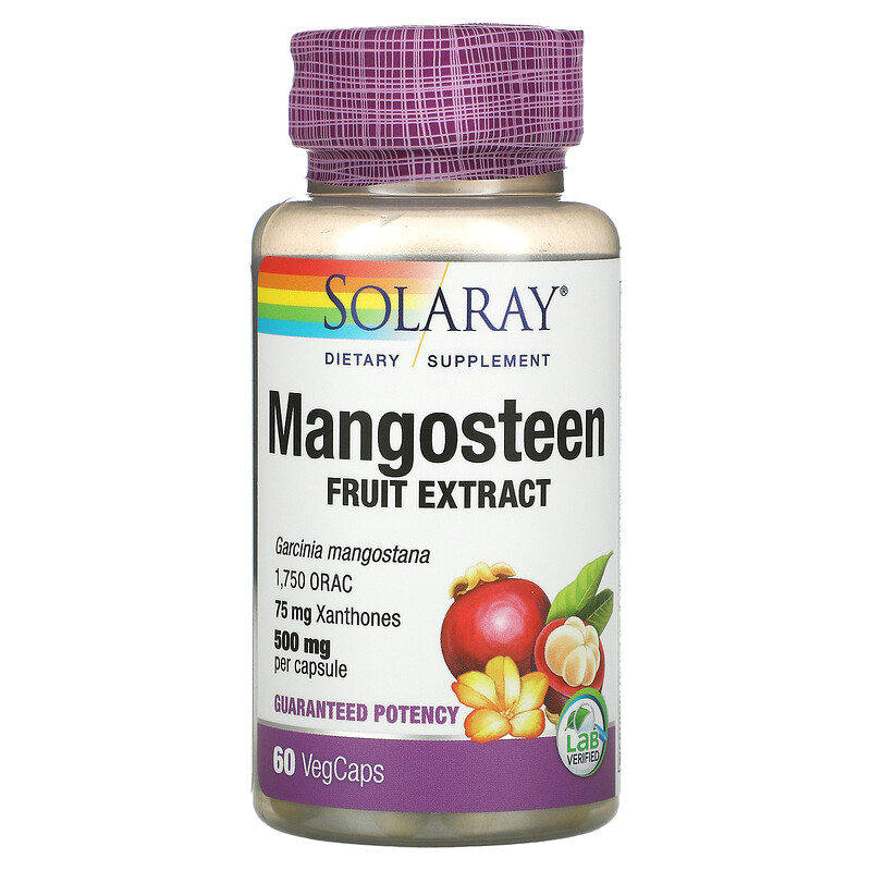 Solaray, Mangosteen Fruit Extract, 500 mg, 60 VegCaps iHerb