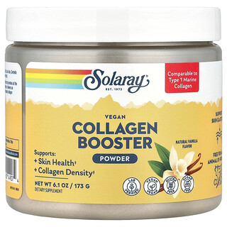 Solaray, Vegan Collagen Booster Powder、ナチュラルバニラ、173g（6.1オンス）