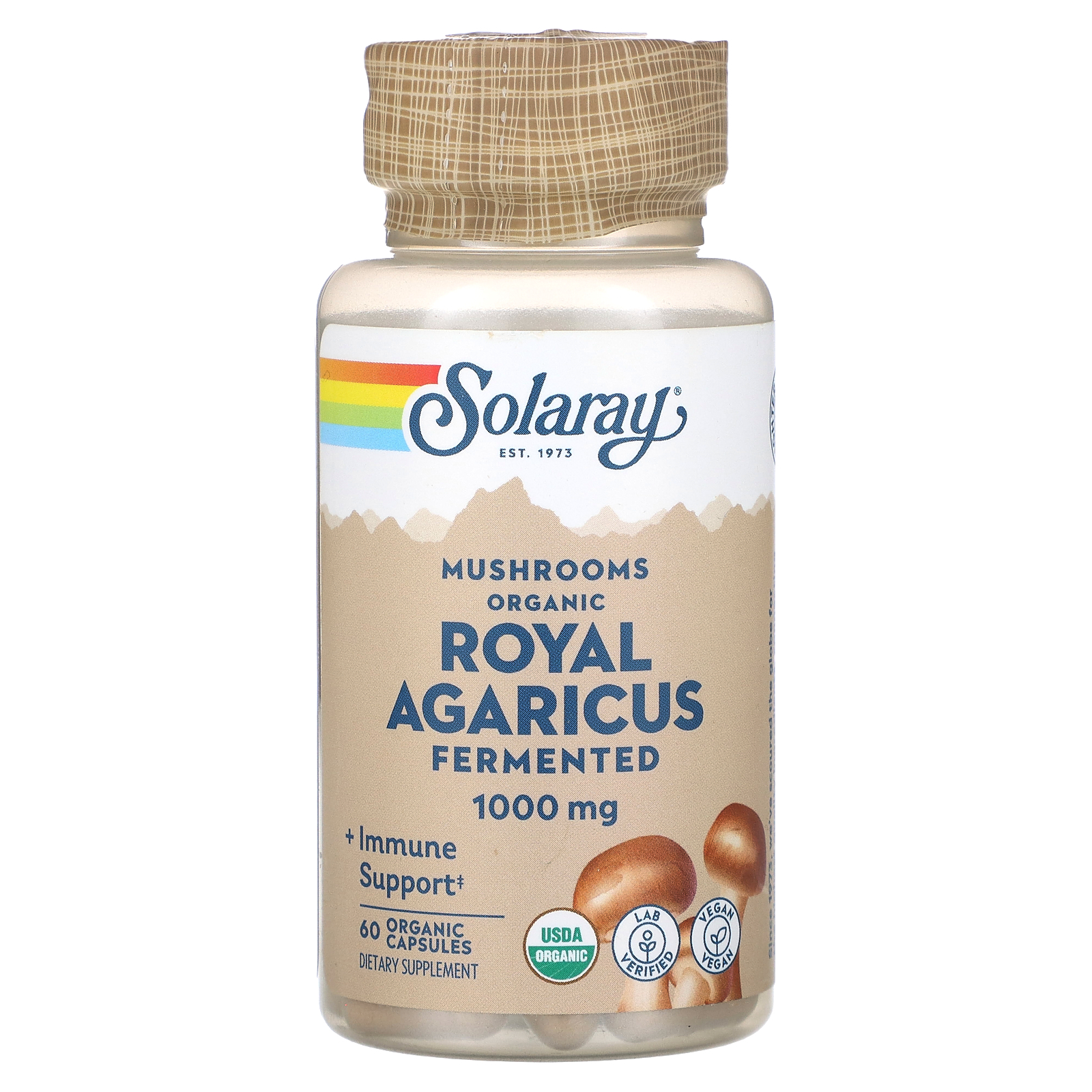 Solaray‏, Fermented Royal Agaricus, Mushrooms, 500 Mg, 60 Organic Capsules