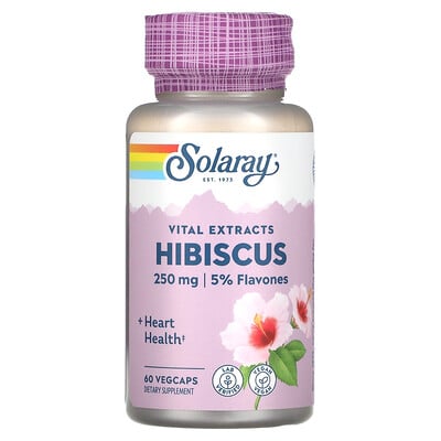 Solaray Экстракт цветков гибискуса 250 мг 60 растительных капсул