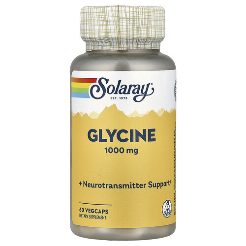 ソラレー Solaray, グリシン、1,000mg、ベジカプセル60粒