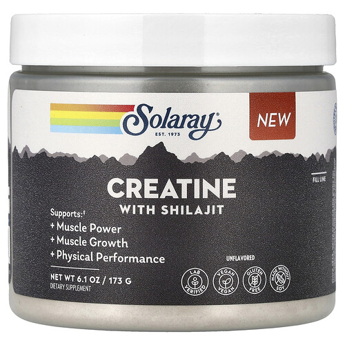Solaray Creatine with Shilajit, Unflavored, 6.1 oz (173 g)