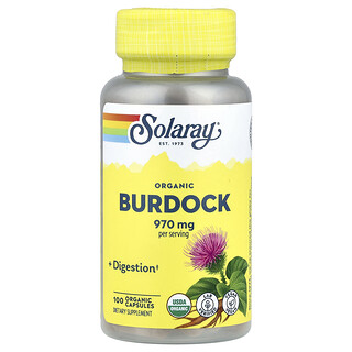 Solaray, Burdock Organik, 100 Kapsul Organik (485 mg per Kapsul)