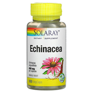 Solaray, Echinacea orgánica, 450 mg, 100 cápsulas veganas