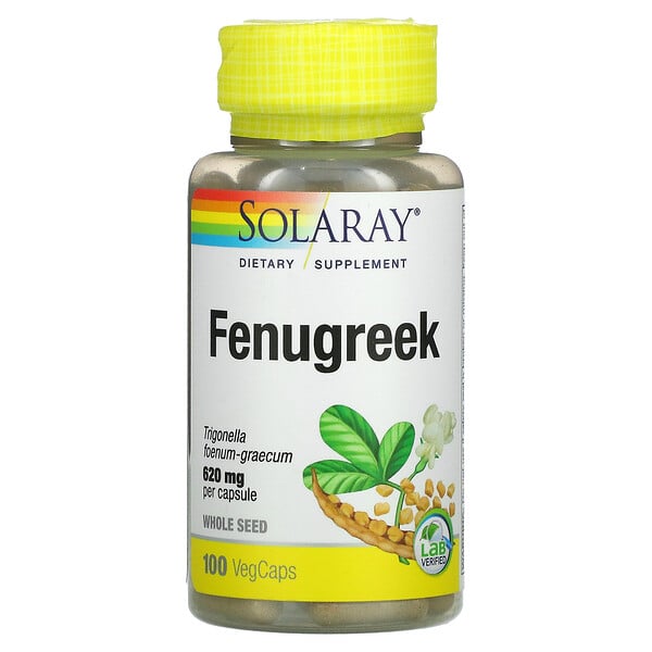 Solaray, Organically Grown Fenugreek, 620 mg, 100 VegCaps