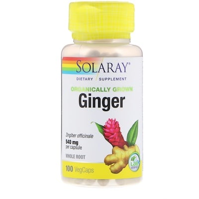 Solaray Organically Grown Ginger, 540 mg, 100 VegCaps