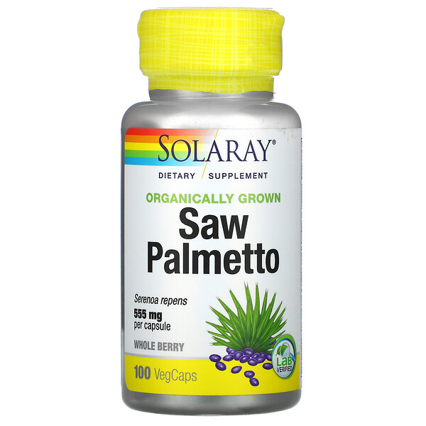 Solaray, Organically Grown Saw Palmetto, 555 mg, 100 VegCaps iHerb