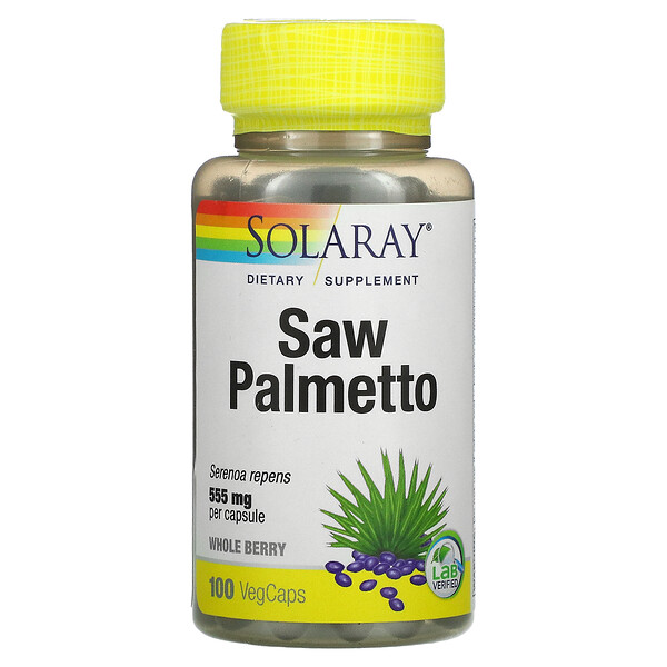 Solaray, Organically Grown Saw Palmetto, 555 mg, 100 VegCaps