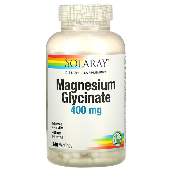 Solaray, Magnesium Glycinate, 400 mg, 240 VegCaps