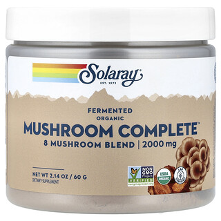 Solaray, Cogumelo Fermentado Completo Orgânico, 60 g (2,14 oz)