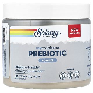 Solaray, Prebiótico en polvo Mycrobiome®, Sin sabor, 160 g (5,64 oz)