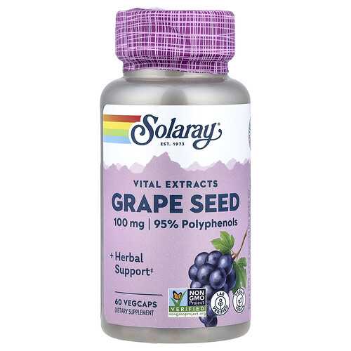 Solaray Vital Extracts, Grape Seed, 60 VegCaps