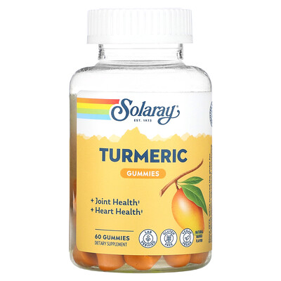 

Solaray Turmeric Gummies Natural Mango 60 Gummies