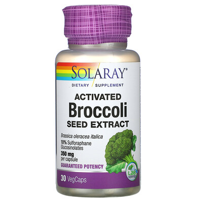 Solaray Активированный экстракт семян брокколи, 350 мг, 30 растительных капсул