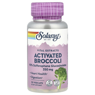 Solaray, Vital Extracts, активированный экстракт брокколи, 350 мг, 30 капсул VegCap