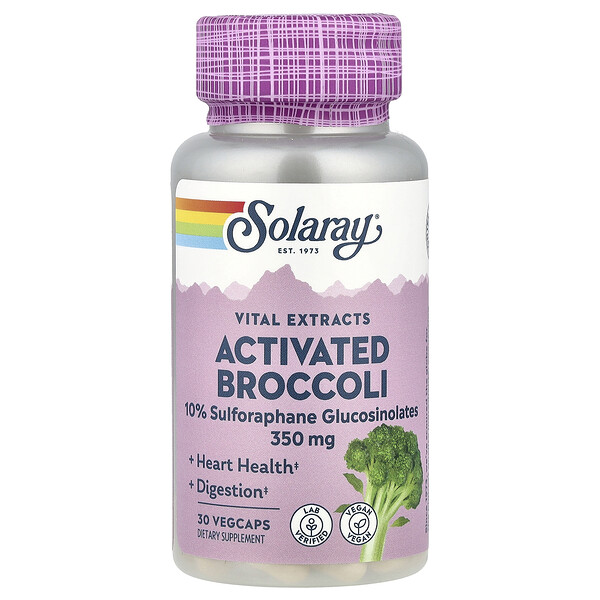 Solaray Vital Extracts, Activated Broccoli, 350 mg, 30 VegCaps