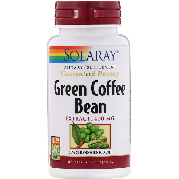 Solaray, Green Coffee Bean Extract, 400 mg, 60 Vegetarian Capsules iHerb