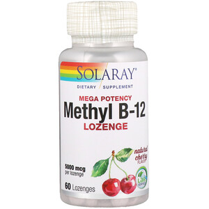 Отзывы о Соларай, Mega Potency Methyl B-12, Natural Cherry Flavor, 5000 mcg, 60 Lozenges