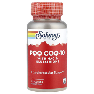 Solaray, PQQ，含 NAC 和谷胱甘肽的辅酶 Q-10，30 粒素食胶囊