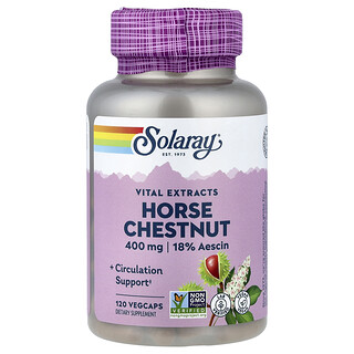 Solaray, Extractos vitales, Castaña de Indias, 400 mg, 120 cápsulas vegetales