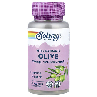 Solaray, Extracte vitale, măsline, 60 de capsule de legume